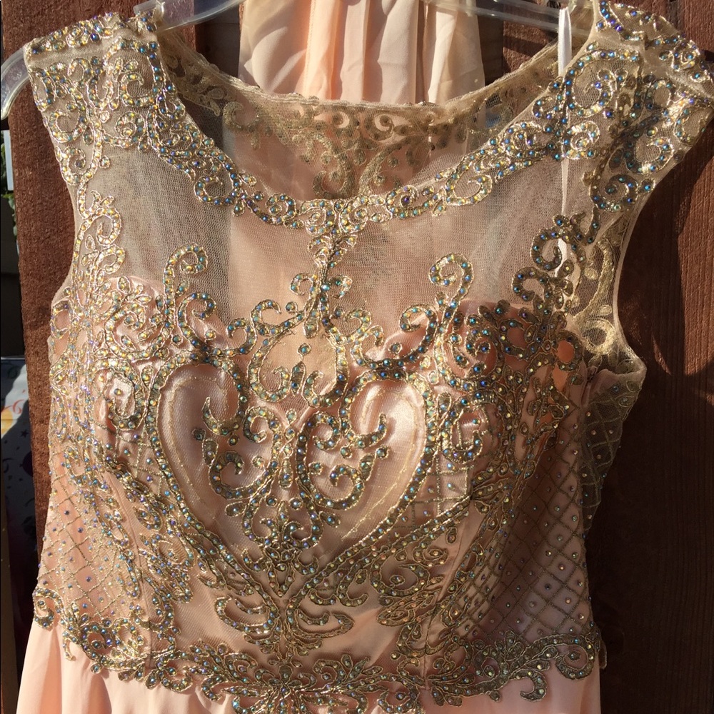 Sweetheart with rhinestone designs prom dress
